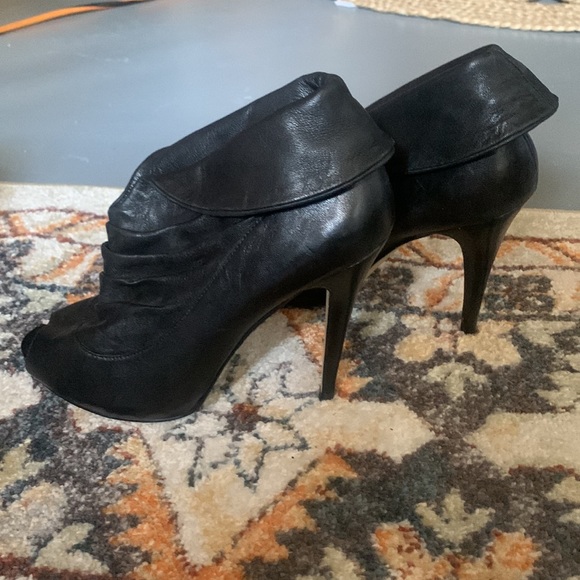 Also peep toe leather fold over sandal bootie - Picture 3 of 5